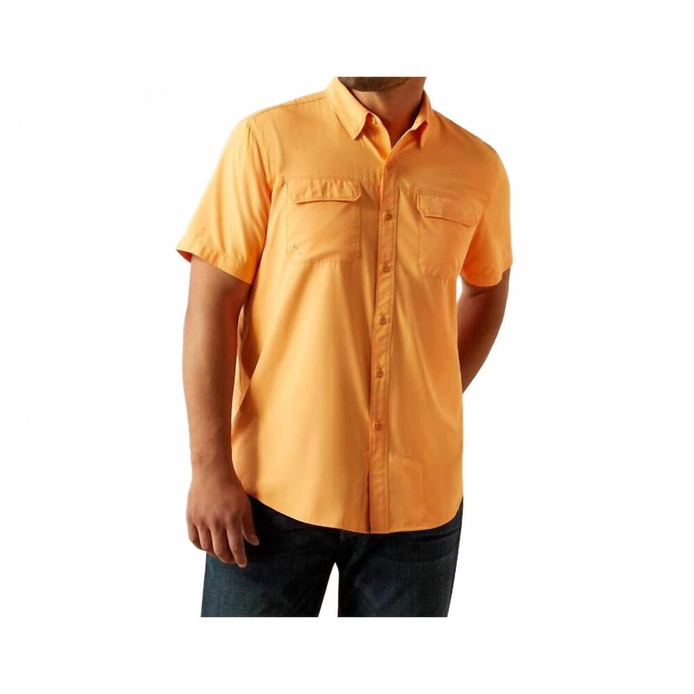 NEW ARIAT venttek outbound fitted shirt in orange